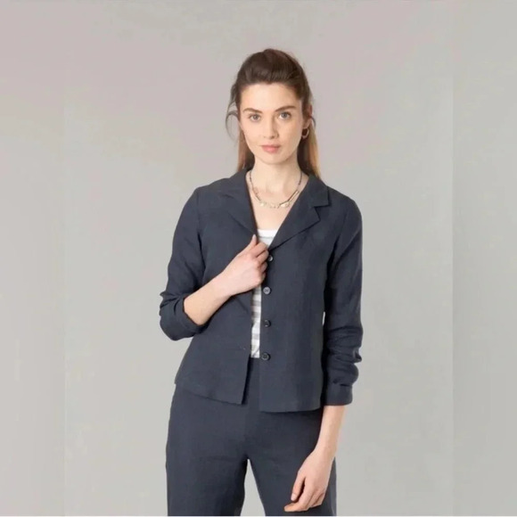 Agnes B dark grey linen New Cubana shacket 42/10 - Picture 13 of 15